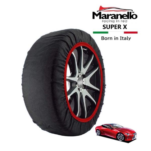 Maranello正規品 スノーソックス レクサス LC500 URZ100 リア 245/40R21 21インチ SUPER X 布製 タイヤ チェーン イタ