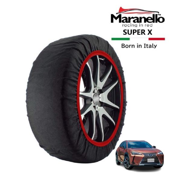 Maranello正規品 スノーソックス レクサス UX UX300h 6AA-MZAH11 フロント 215/60R17 17インチ SUPER X 布製 タ