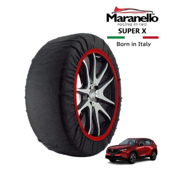 Maranello正規品 スノーソックス マツダ CX-5 G 5AA-KMYSDP フロント 225/55R19 19インチ SUPER X 布製 タイヤ チ