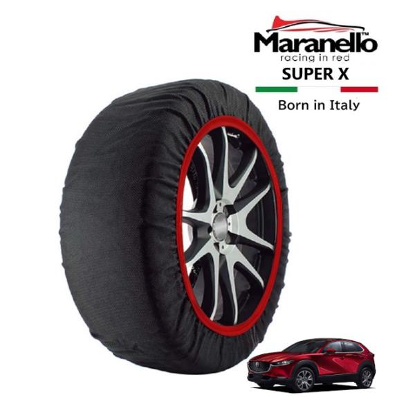 Maranello正規品 スノーソックス マツダ CX-30 20S レトロスポーツ 5AA-DMEJ3R フロント 215/55R18 18インチ SUPER