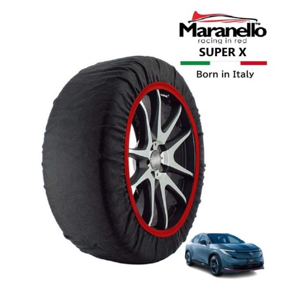 Maranello正規品 スノーソックス 日産 リーフ ニスモ B5 ZAA-ZE2 フロント 235/45R19 19インチ SUPER X 布製 タイヤ チ