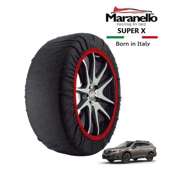 Maranello正規品 スノーソックス スバル レガシィアウトバック アクティブ×ブラック 4BA-BT5 4WD 225/60R18 18インチ SUPER