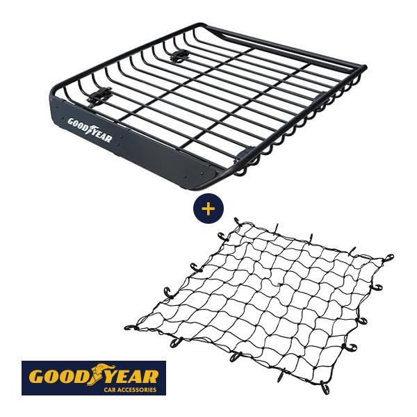 GOODYEAR正規品 ルーフラック MEGA PRO カーゴネット セット 1341×124 