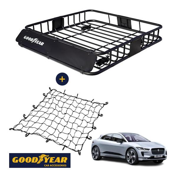 GOOD YEAR 正規品 ルーフラック ROAD PRO カーゴネット セット 1111×158×993 耐荷重100kg ブラック ジャガー Iペイス X5