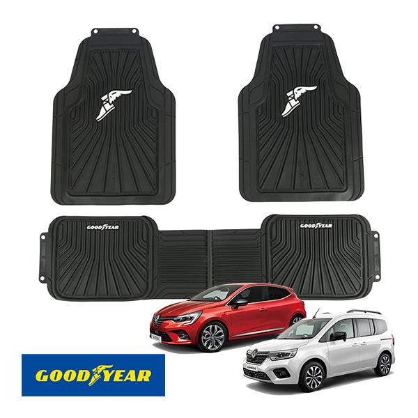 GOODYEAR正規品 汎用 ロゴ入 ラバーフロアマット 3枚セット ルノー