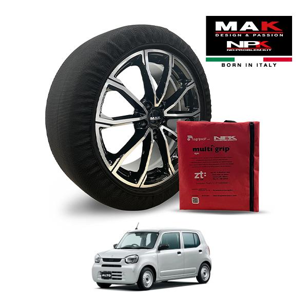 MAK正規品 NPK スノーソックス LIGHT 155/65R14 14インチ 布製 タイヤ チェーン スズキ アルト L アップグレード装着車 3BA-HA
