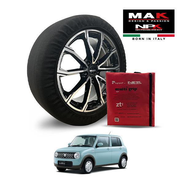 MAK正規品 NPK スノーソックス LIGHT 155/65R14 14インチ 布製 タイヤ チェーン スズキ アルトラパン ハイブリッドL 5AA-HE93
