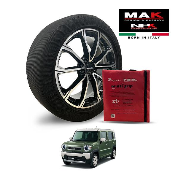MAK正規品 NPK スノーソックス LIGHT 165/60R15 15インチ 布製 タイヤ チェーン 非金属 EU製 スズキ ハスラー ハイブリッドG 5A