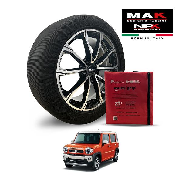 MAK正規品 NPK スノーソックス LIGHT 165/60R15 15インチ 布製 タイヤ チェーン スズキ ハスラー ハイブリッドXターボ 4AA-MR5