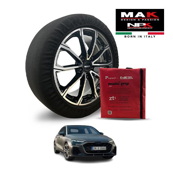MAK正規品 NPK スノーソックス LIGHT 225/40R18 18インチ 布製 タイヤ チェーン 非金属 EU製 アウディ S3 スポーツバック 3BA