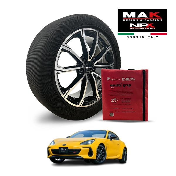 MAK正規品 NPK スノーソックス LIGHT 215/40R18 18インチ 布製 タイヤ チェーン 非金属 スバル BRZ イエローエディション 3BA-