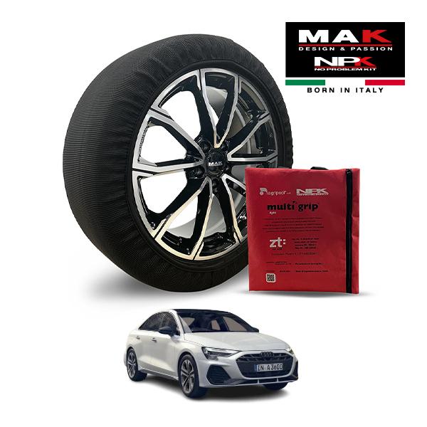MAK正規品 NPK スノーソックス LIGHT 225/45R17 17インチ 布製 タイヤ チェーン アウディ A3 セダン 40TFSI アドバンスド 3