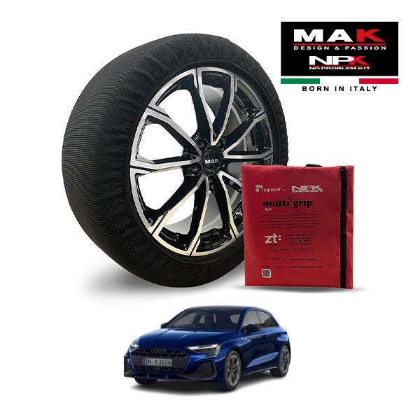 MAK正規品 NPK スノーソックス LIGHT 225/40R18 18インチ 布 タイヤ チェーン アウディ A3 スポーツバック 40TFSI Sライン 