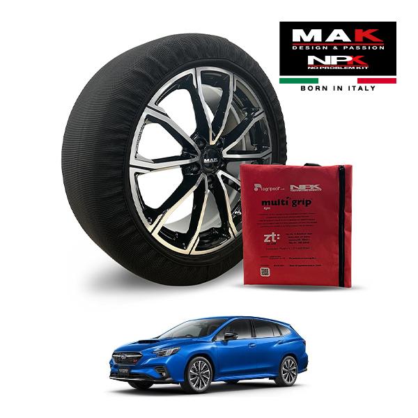 MAK正規品 NPK スノーソックス LIGHT 225/45R18 18インチ 布製 タイヤ チェーン スバル レヴォーグ STIスポーツR-ブラック 4BA