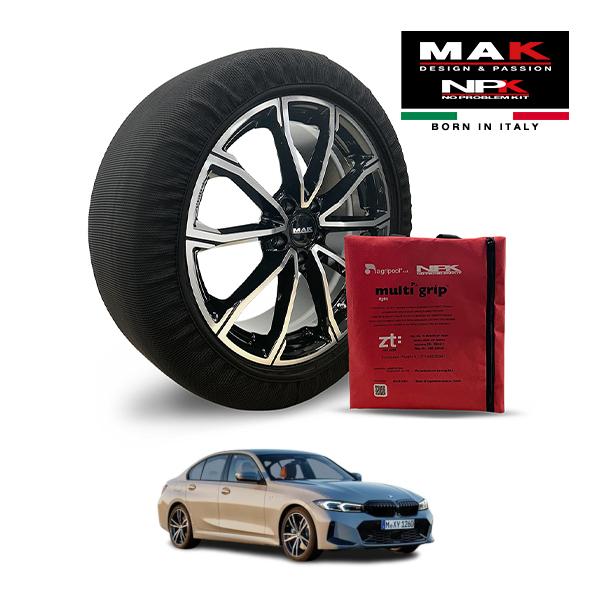MAK正規品 NPK スノーソックス LIGHT 225/50R17 17インチ 布製 タイヤ チェーン EU製 BMW 3シリーズ 320i エクスクルーシブ