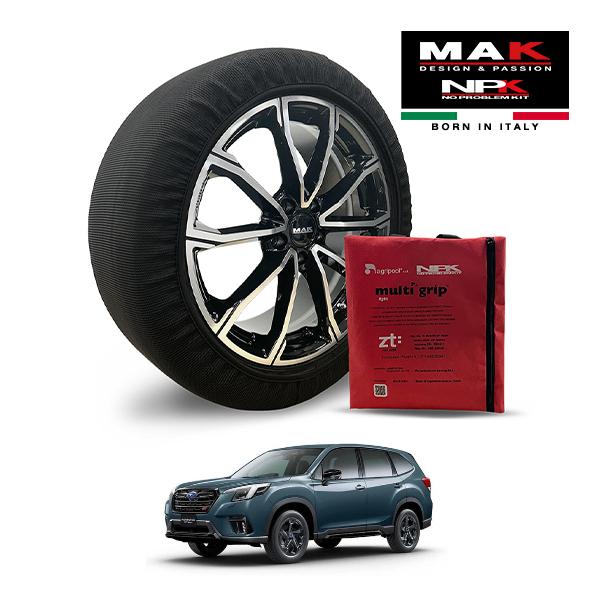 MAK正規品 NPK スノーソックス LIGHT 225/55R18 18インチ 布製 タイヤ チェーン スバル フォレスター STIスポーツ ブラック 4BA