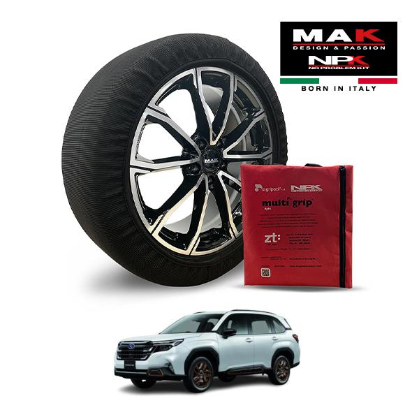 MAK正規品 NPK スノーソックス LIGHT 225/55R18 18インチ 布製 タイヤ チェーン スバル フォレスター スポーツ EX ブラック 3BA