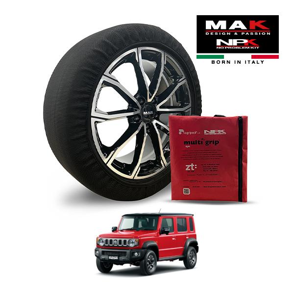 MAK正規品 NPK スノーソックス LIGHT 195/80R15 15インチ 布製 タイヤ チェーン 非金属 EU製 スズキ ジムニーノマド FC 3BA-