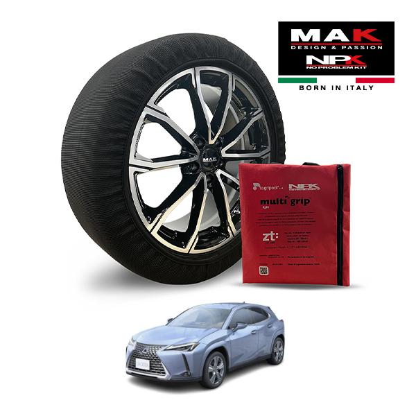 MAK正規品 NPK スノーソックス LIGHT 225/50R18 18インチ 布製 チェーン レクサス UX UX300h シャイニングエッセンス 6AA-