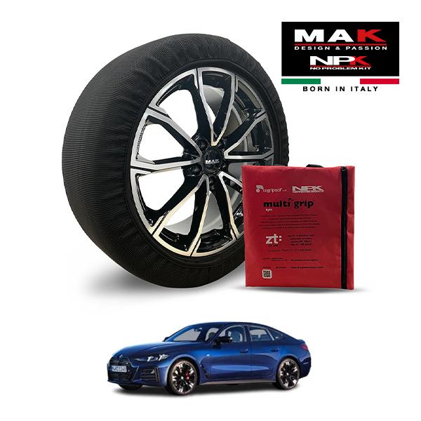 MAK正規品 NPK スノーソックス LIGHT 255/40R19 19インチ 布製 チェーン BMW 4シリーズ 420iグランクーペ シャドー 3BA-1