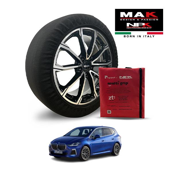 MAK正規品 NPK スノーソックス LIGHT 205/60R17 17インチ 布製 タイヤ チェーン BMW 2シリーズ 218i アクティブ 3BA-62