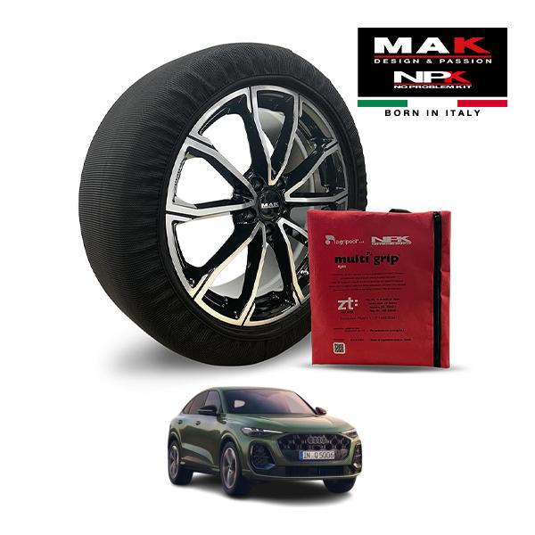MAK正規品 NPK スノーソックス LIGHT 235/60R18 18インチ 布 タイヤ チェーン アウディ Q5 スポーツバック TDI アドバンスド 3
