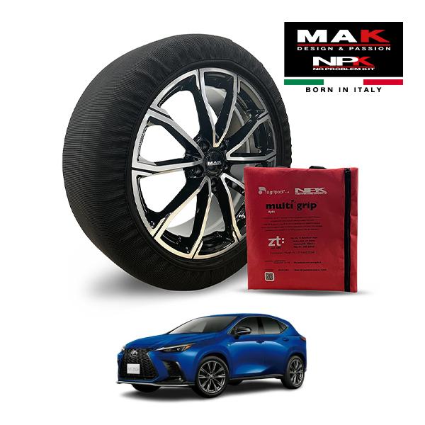 MAK正規品 NPK スノーソックス LIGHT 235/50R20 20インチ 布製 タイヤ チェーン 非金属 EU製 レクサス NX NX350h Fスポー