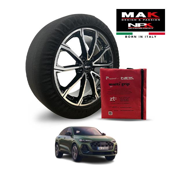 MAK正規品 NPK スノーソックス LIGHT 235/60R18 18インチ 布製 チェーン アウディ Q5 スポーツバック TFSIクワトロ 150kW 