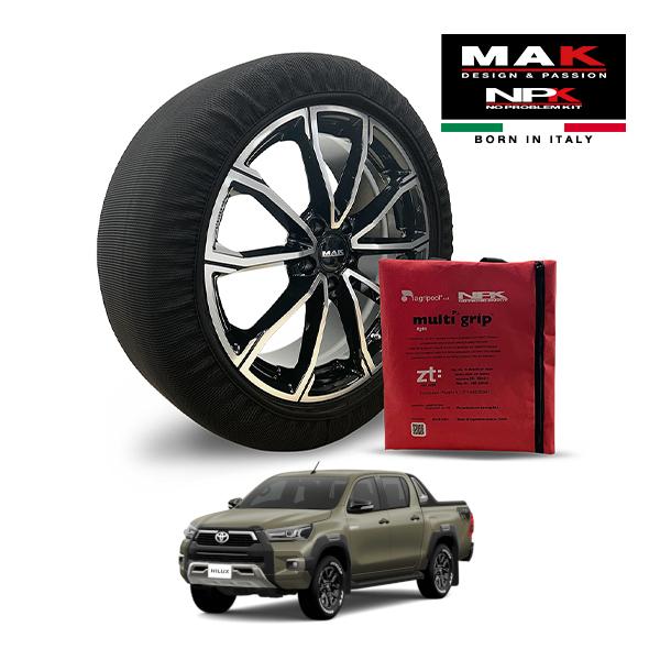 MAK正規品 NPK スノーソックス LIGHT 265/60R18 18インチ 布製 タイヤ チェーン トヨタ ハイラックス Z レボロッコ 3DF-GUN1