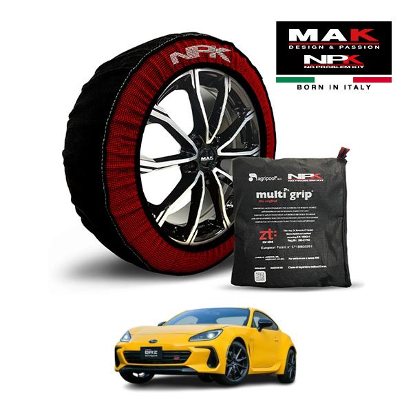 MAK正規品 NPK スノーソックス ORIGINAL 215/40R18 18インチ 布製 タイヤ チェーン 非金属 スバル BRZ イエローエディション 3