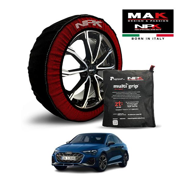 MAK正規品 NPK スノーソックス ORIGINAL 225/40R18 18インチ 布製 タイヤ チェーン アウディ S3セダン ベースグレード 3BA-G