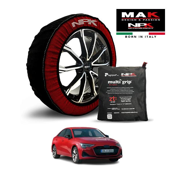 MAK正規品 NPK スノーソックス ORIGINAL 225/40R18 18インチ 布製 タイヤ チェーン アウディ A3 セダン 30TFSI Sライン 