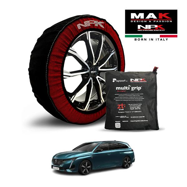 MAK正規品 NPK スノーソックス ORIGINAL 225/40R18 18インチ 布製 タイヤ チェーン プジョー 308 SW GT プラグインハイブリ