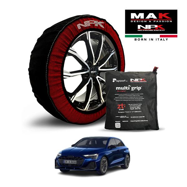 MAK正規品 NPK スノーソックス ORIGINAL 225/40R18 18インチ 布製 タイヤ チェーン アウディ A3 スポーツバック 40TFSI S