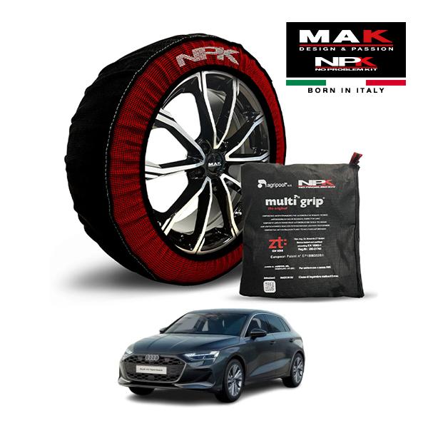 MAK正規品 NPK スノーソックス ORIGINAL 225/40R18 18インチ 布製 チェーン アウディ A3 スポーツバック Sラインプラス 3AA-