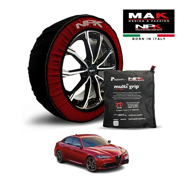 MAK正規品 NPK スノーソックス ORIGINAL 255/35R19 19インチ 布 タイヤ チェーン アルファロメオ ジュリア 2.0 インテンサ 3B