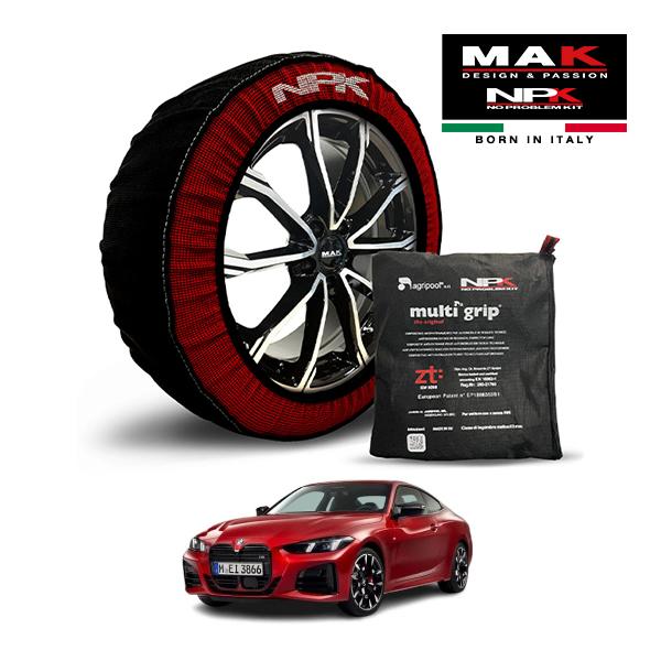 MAK正規品 NPK スノーソックス ORIGINAL 225/45R18 18インチ 布製 タイヤ チェーン BMW 4シリーズ 420iクーペ Mスポーツ 