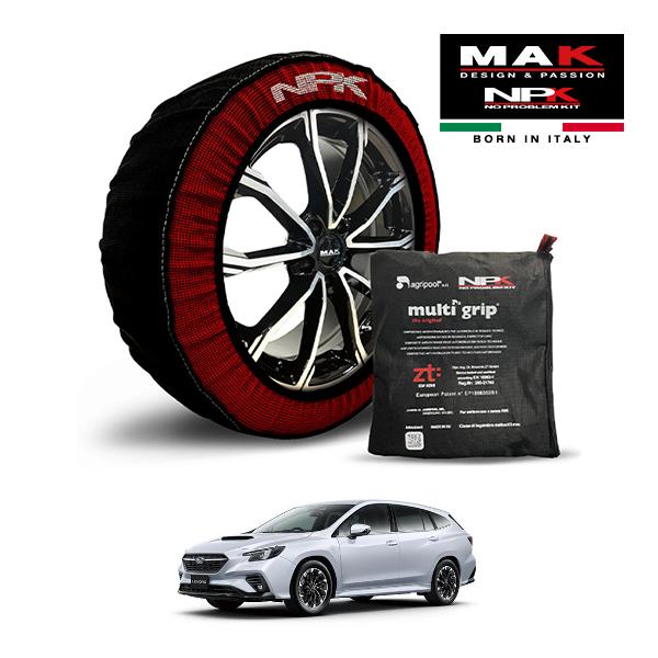 MAK正規品 NPK スノーソックス ORIGINAL 225/45R18 18インチ 布製 タイヤ チェーン スバル レヴォーグ スマートエディションEX 4