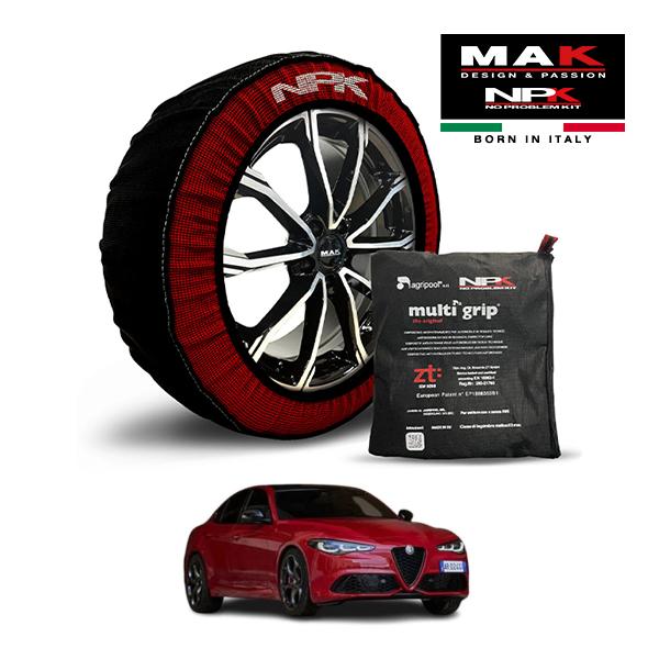MAK正規品 NPK スノーソックス ORIGINAL 255/40R18 18インチ 布製 タイヤ チェーン アルファロメオ ジュリア スプリント 3BA-9