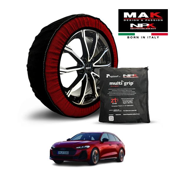MAK正規品 NPK スノーソックス ORIGINAL 225/55R17 17インチ 布製 タイヤ チェーン アウディ A5アバント TDIクワトロ 150k