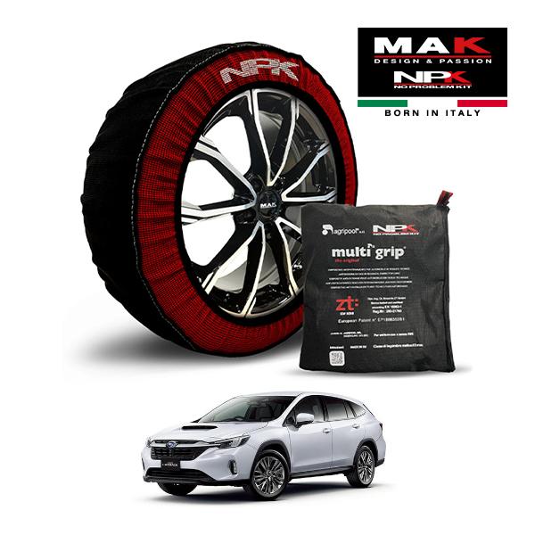 MAK正規品 NPK スノーソックス ORIGINAL 225/55R18 18インチ 布製 タイヤ チェーン スバル レヴォーグ レイバック ブラック 4BA