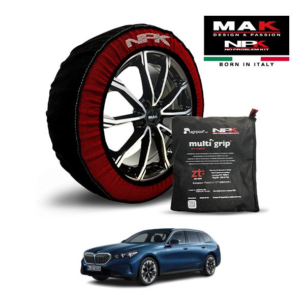 MAK正規品 NPK スノーソックス ORIGINAL 245/45R19 19インチ 布製 タイヤ チェーン BMW 5シリーズ 523i ツーリング Mスポ