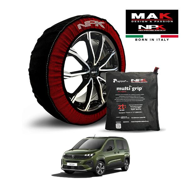 MAK正規品 NPK スノーソックス ORIGINAL 215/60R17 17インチ 布製 タイヤ チェーン プジョー リフター GT シエロ 3DA-K9P