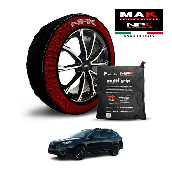 MAK正規品 NPK スノーソックス ORIGINAL 225/60R18 18インチ 布製 タイヤ チェーン スバル レガシィアウトバック ブラック 4BA-
