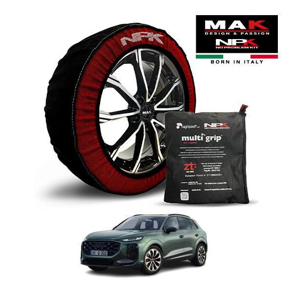 MAK正規品 NPK スノーソックス ORIGINAL 235/55R18 18インチ 布製 チェーン アウディ Q3 TFSIクワトロ 150kW アドバンス