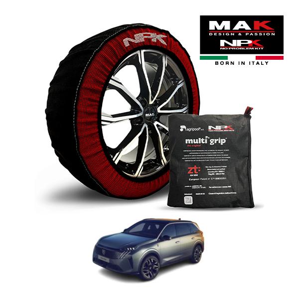 MAK正規品 NPK スノーソックス ORIGINAL 225/55R19 19インチ 布製 チェーン プジョー 5008 GTハイブリッド シエロ 5AA-P