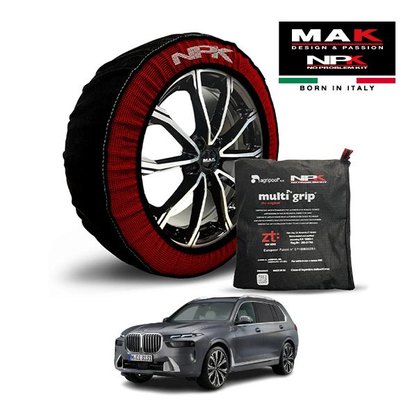 MAK正規品 NPK スノーソックス ORIGINAL 275/40R22 22インチ 布製 タイヤ チェーン BMW X7 xDrive 40d ブラックライ
