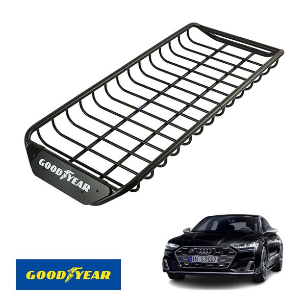 GOODYEAR正規品 スチール ルーフラック SKINNY PRO 1470mm×590mm×124mm 耐荷重75kg ブラック アウディ S7スポーツバッ