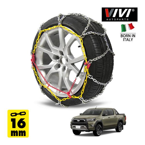VIVI正規品 スチールチェーン 16mm 亀甲型 265WD16 265/60R18 18インチ 金属 タイヤ チェーン トヨタ ハイラックス Z レボ 3D