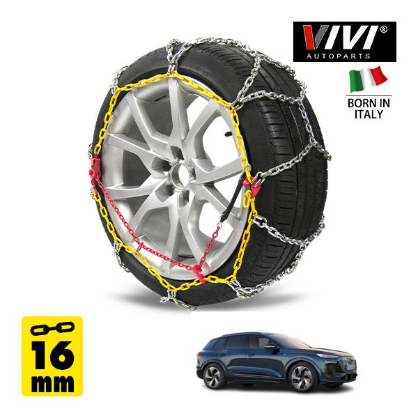 VIVI正規品 スチールチェーン 16mm 亀甲型 265WD16 255/60R18 18インチ 金属製 タイヤ チェーン アウディ Q6 e-トロン クワト
